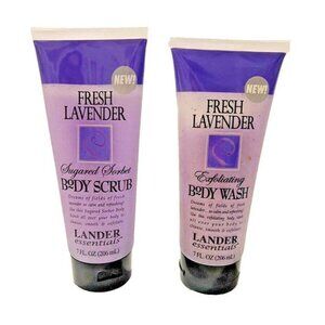New FRESH LAVENDER Lander Essentials Sugared Body Scrub Exfoliating Body Wash 7"